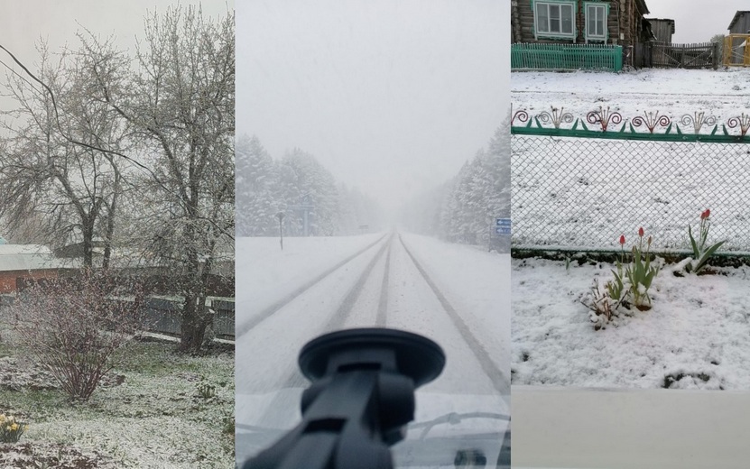 Фотофакт: снег снова выпал в Удмуртии