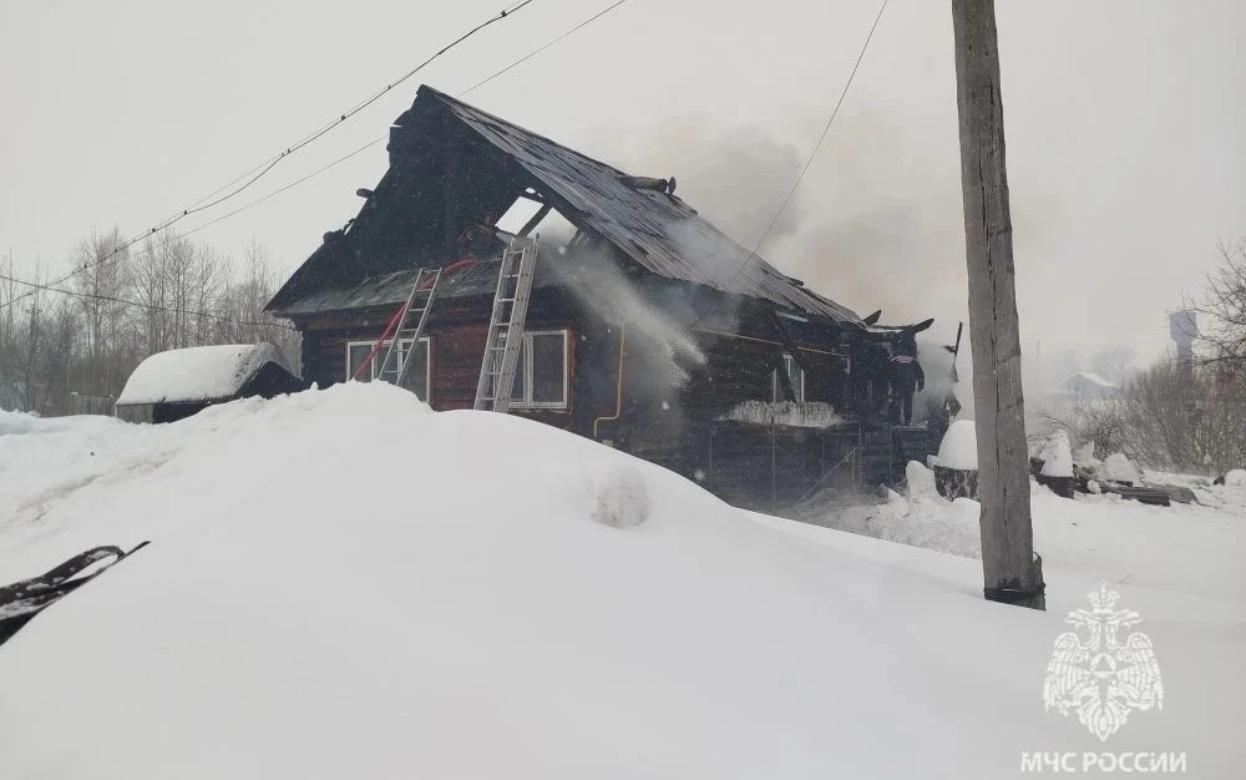 Дом сгорел в Удмуртии из-за оставленных на печи дров