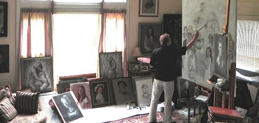 Мастерская художника находится рядом с домом, где проживают Игорь Бабайлов, его жена и полноправный член семьи - мопс Честер, который зарегистрирован как Честер Бабайлов