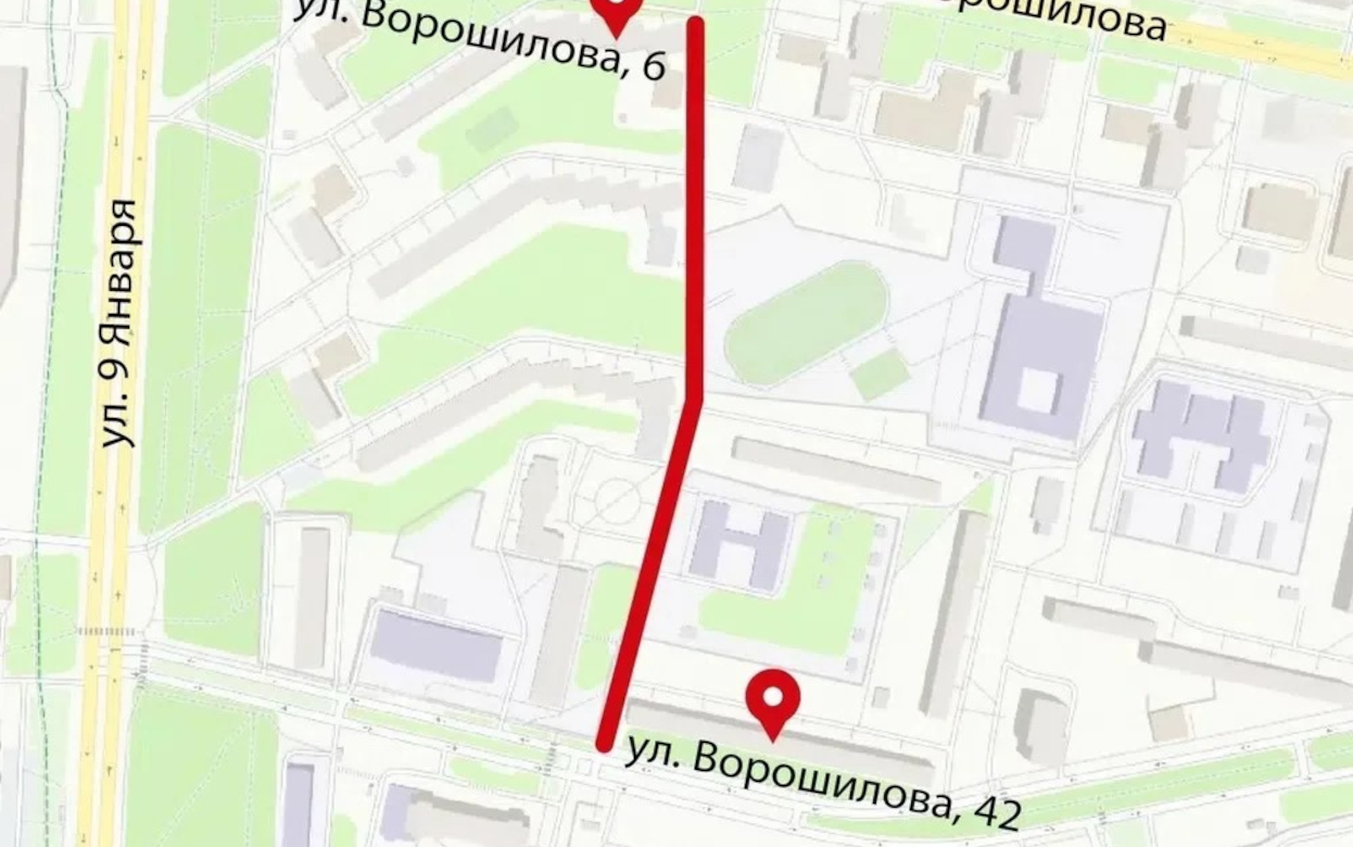 В Ижевске на две недели ограничат движение транспорта на улице Ворошилова