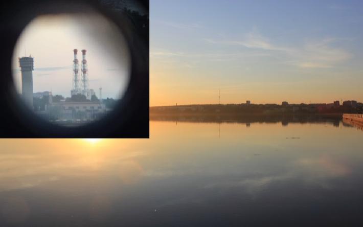 Фотофакт: как выглядит Ижевск через бинокль на набережной пруда