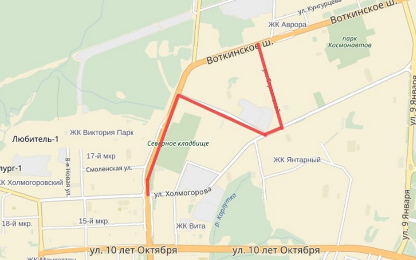 Четыре улицы перекроют в Ижевске 7 мая