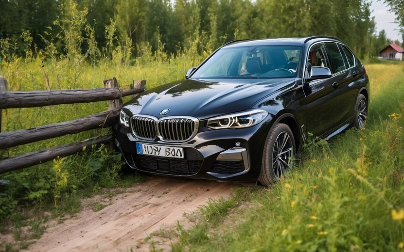 Нетрезвый пенсионер врезался в забор на угнанном BMW в Удмуртии
