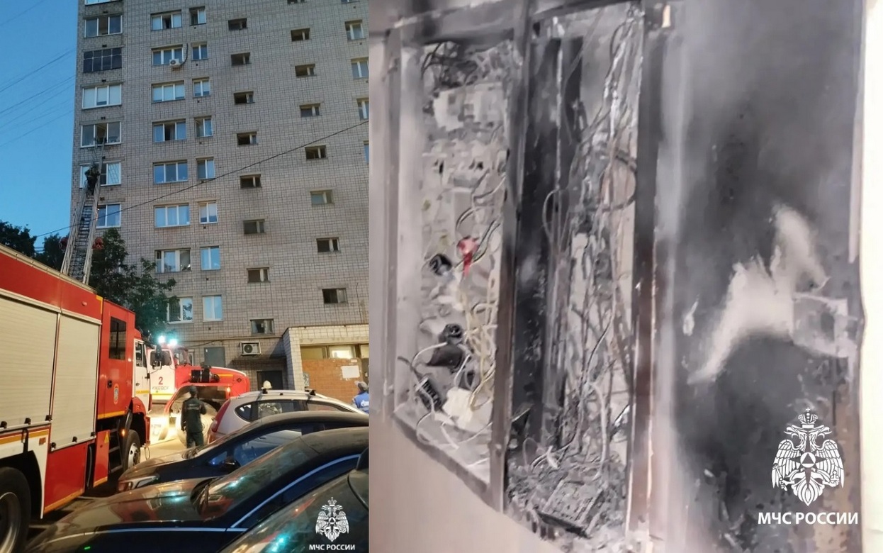 Семерых детей спасли из квартиры в горящей многоэтажке в Ижевске