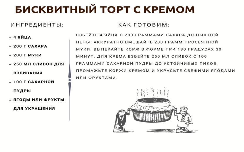 Бисквитный торт с кремом Бисквитный торт с кремом