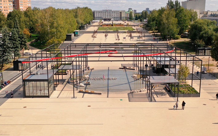 Фонтан под перголой закроют на Центральной площади Ижевска