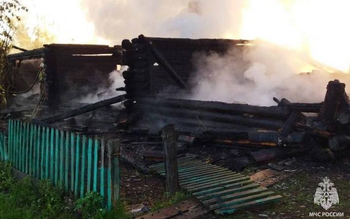 Трехквартирный дом, куры и кролики сгорели в Удмуртии