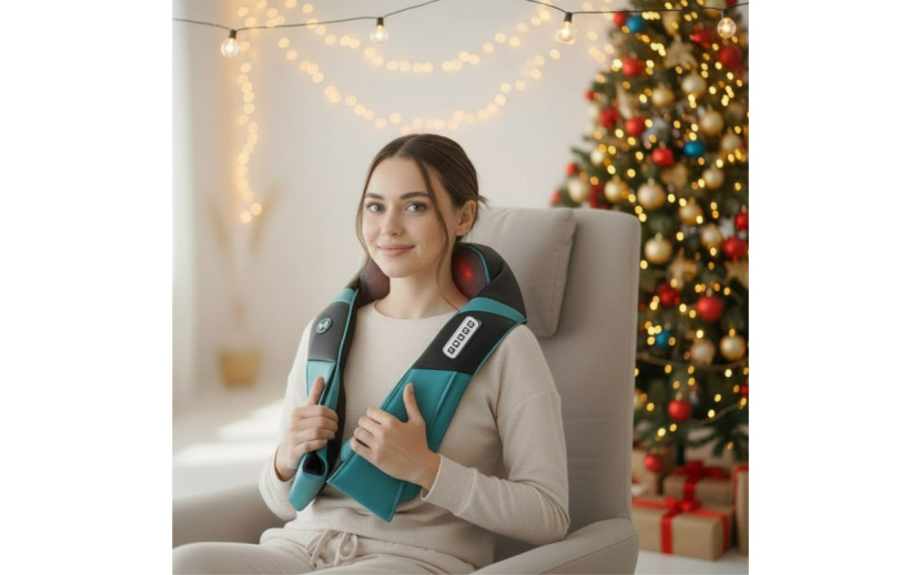 Массажер для шеи и спины поможет расслабиться и восстановить кровообращение при сидячей работе. Фото: предоставлено сетью магазинов «ДомДоктор»