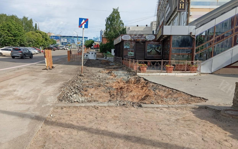 Работы по реконструкции и благоустройству на ул. Удмуртской в Ижевске. Фото: IZHLIFE