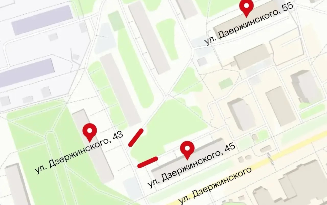 Проезд в двух дворах на улице Дзержинского в Ижевске перекроют до вечера воскресенья