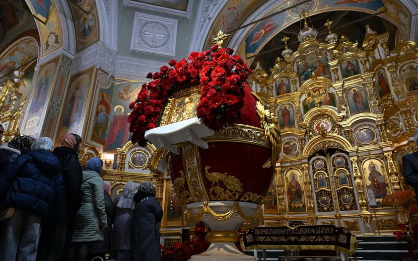 Пасхальная ночь в Михаило-Архангельском кафедральном соборе. Фото: пресс-служба Главы и правительства Удмуртии