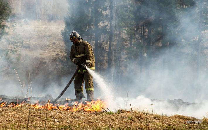 1,5 тыс. кв. м травы сгорело в деревне под Ижевском