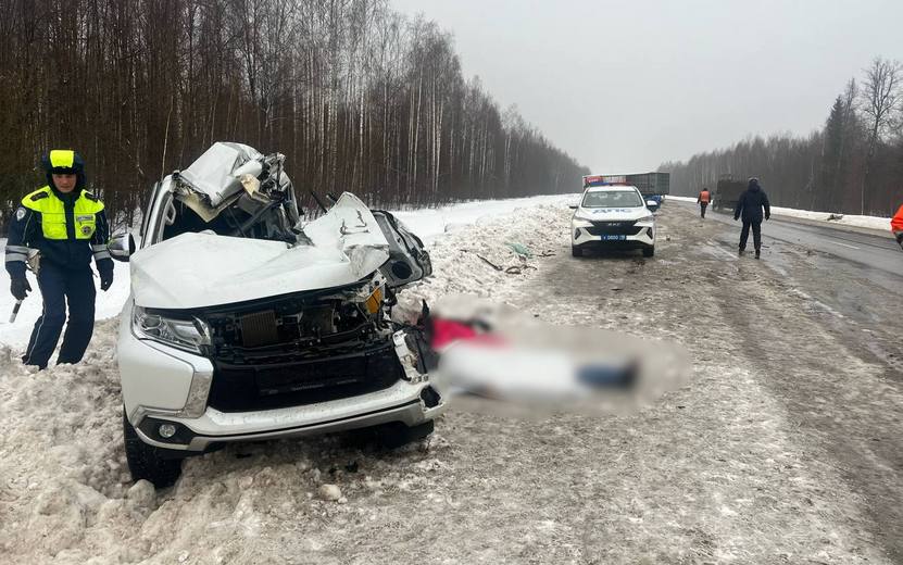 Водитель Mitsubishi погиб в столкновении с грузовиком под Ижевском