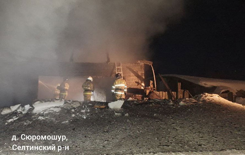 Этот пожар унес жизнь человека: Фото: пресс-служба ГУ МЧС по Удмуртии