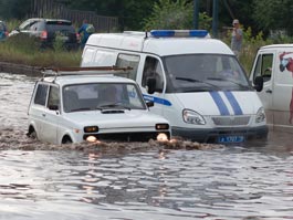 Потоп на улице Холмогорова в Ижевске