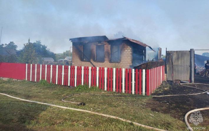 Дом, баня и хлев сгорели в Удмуртии из-за детской шалости