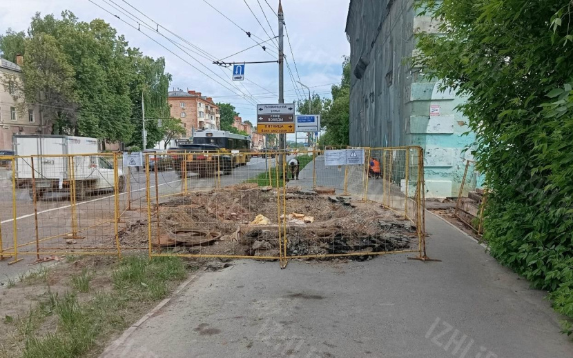 Работы по реконструкции и благоустройству на ул. Удмуртской в Ижевске. Фото: IZHLIFE