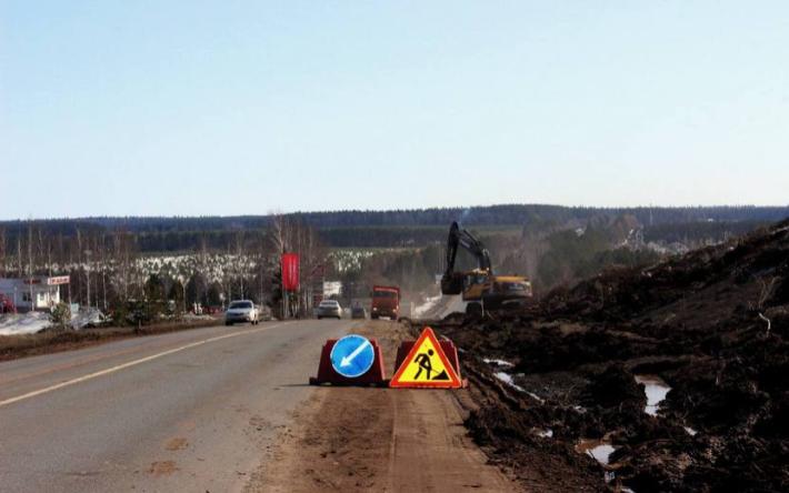 Участок трассы Ижевск – Сарапул сузят до одной полосы из-за ремонта