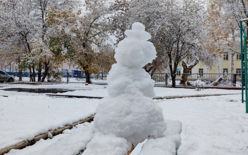 Первые снеговики появились в Ижевске. Фото: Полина Андрианова