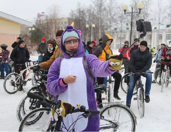 В зимнем велопараде 3 февраля приняли участие 400 ижевчан