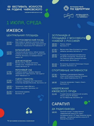 Программа фестиваля «На родине П.И. Чайковского», 1 июля. Фото: Александр Бречалов 