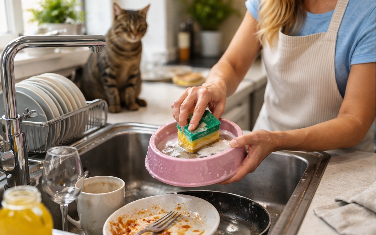 Почему нельзя мыть миски питомца вместе с посудой: ошибка, которую делают почти все