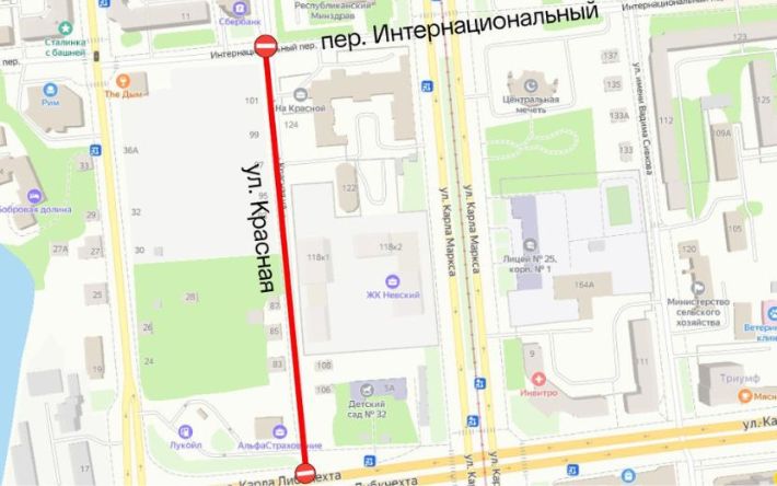 Движение по ул. Красной в Ижевске будет закрыто на 10 дней