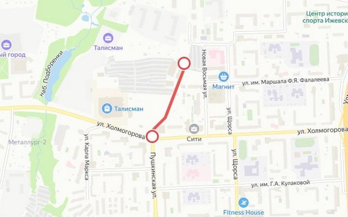 Движение по проезду от ул. Холмогорова закроют в Ижевске до 24 января