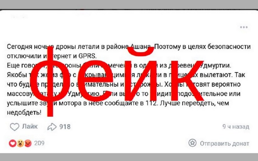 Власти опровергли информацию о «вылетающих дронах из фур» в Удмуртии