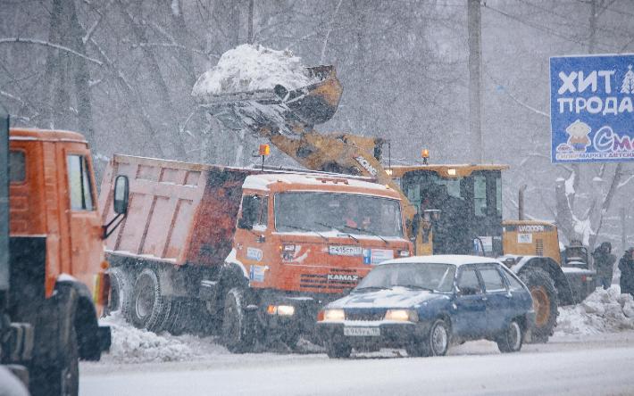 С пяти участков дорог в Ижевске вывезут снег в ночь с 30 на 31 января