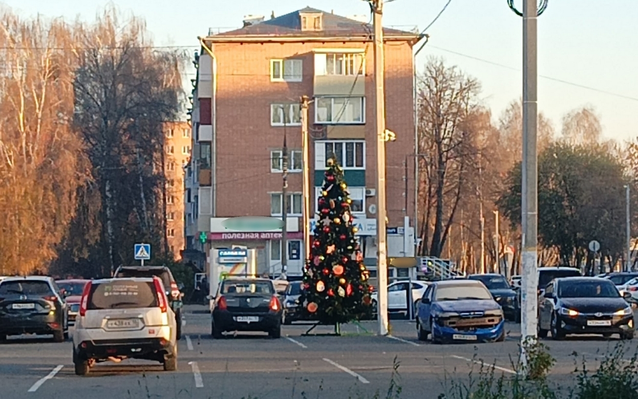 Фотофакт: новогодние ели начали устанавливать в Ижевске