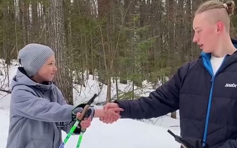 Извинения лыжника. Видео: t.me/vylegzhanin_max