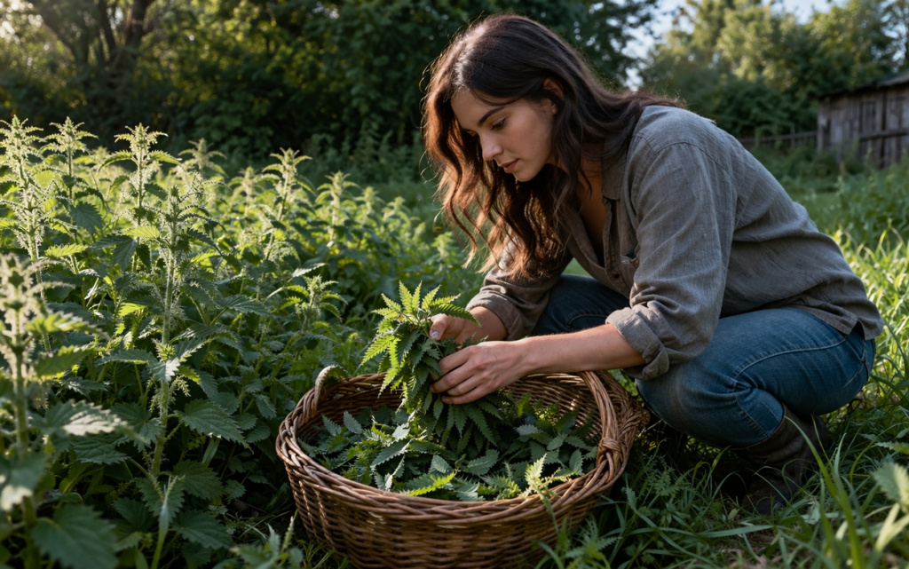 Сбор крапивы на закате солнца.jpg