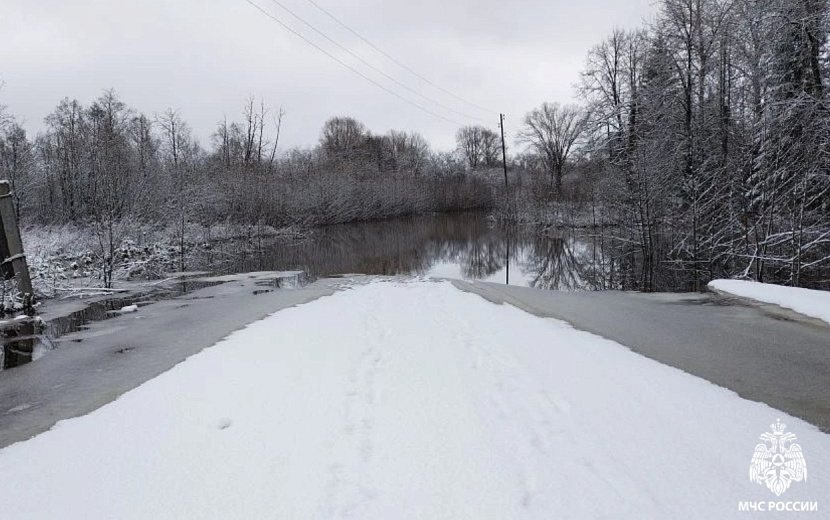 В населенных пунктах Удмуртии из-за весеннего половодья подтоплено 96 придомовых территорий и участки дорог. Фото: пресс-служба МЧС по Удмуртии