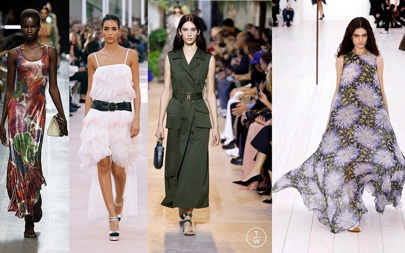 Etro, Chanel, Elie Saab, Loewe и другие модные бренды представили огромное разнообразие моделей платьев в своих летних коллекциях. Фото: Tagwalk