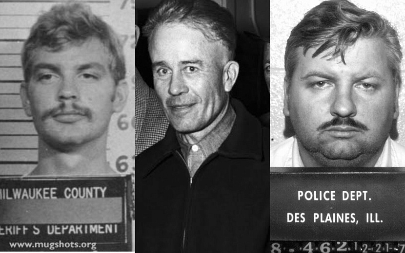 Джеффри Дамер, Эд Гейн, Джон Уэйн Гейси. Фото: Википедия, Milwaukee County Sheriff's Department