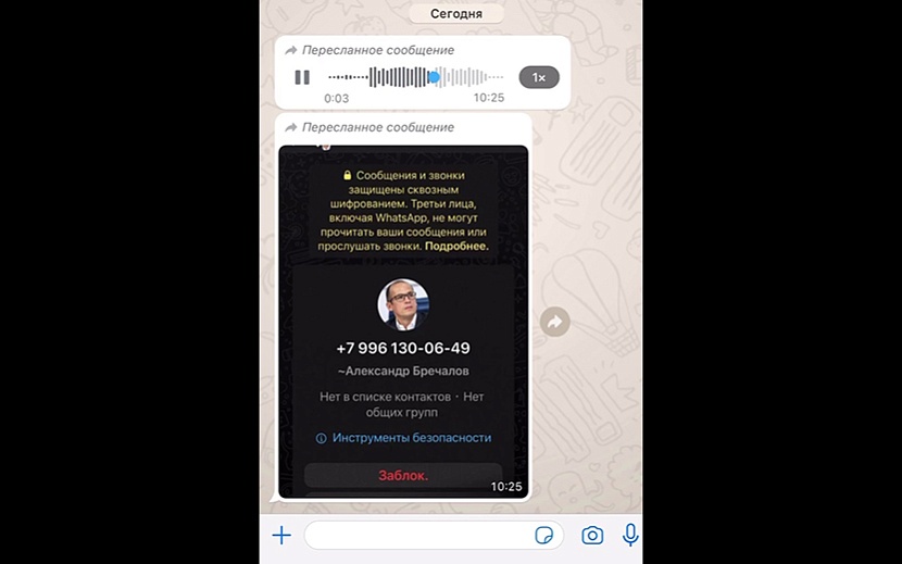 Сообщение мошенника. Фото: скриншот видео с Telegram-канала Александра Бречалова