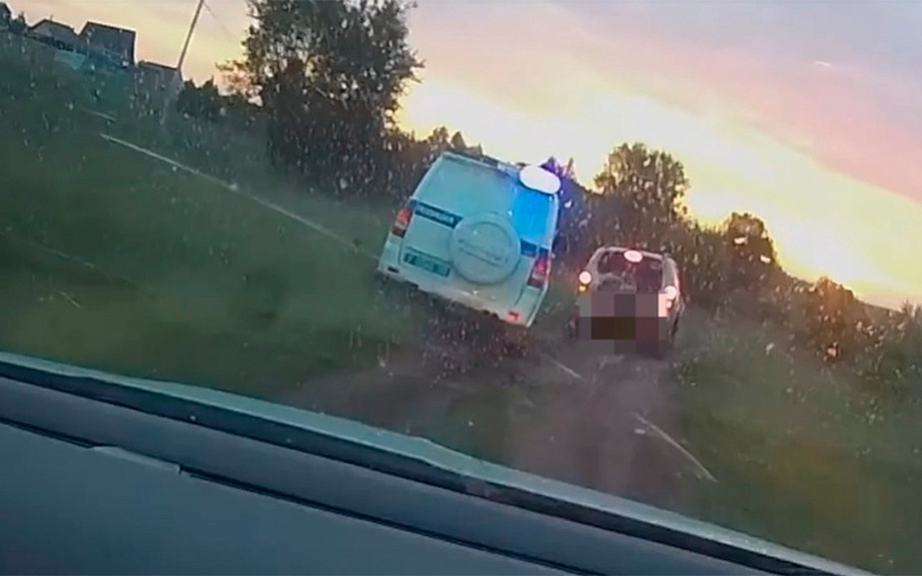 Погоня в Можге. Фото: скриншот с видео МВД по УР
