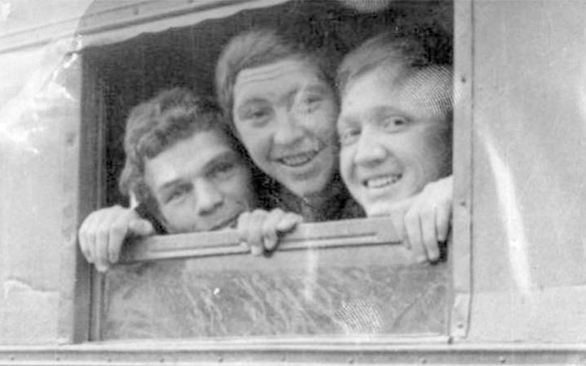 Студенты в вагоне поезда. Ижевск, 1970 год. Фото: Госархив Удмуртии