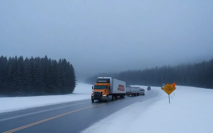 Движение грузовиков по федеральной трассе закрыли в Удмуртии