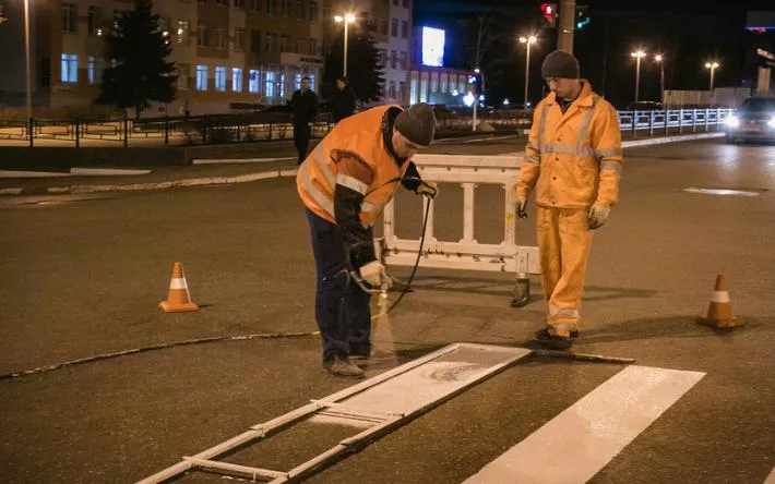 Разметку на дороги Ижевска обещают к 1 июня