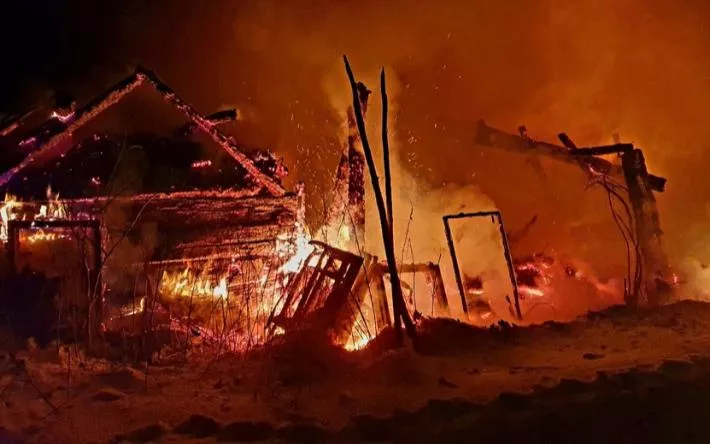 Пожар площадью более 100 кв. м произошел в Удмуртии