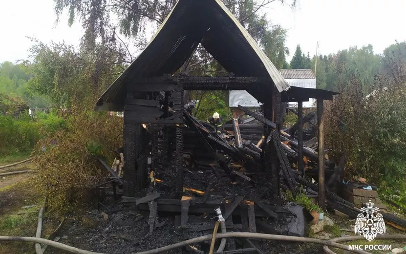 Садовый дом сгорел из-за удара молнии в Удмуртии