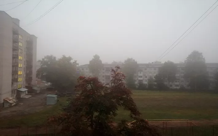 4 фото утреннего тумана в Ижевске