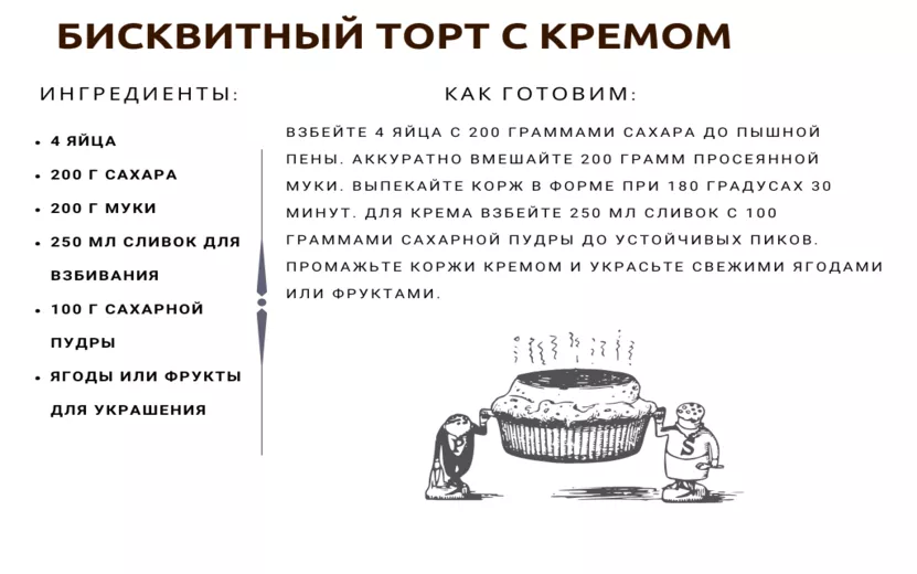 Бисквитный торт с кремом Бисквитный торт с кремом