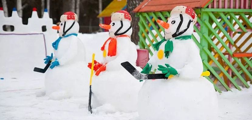 Снежные фигуры, постройки из снега. Оформление зимних участков - Оформление зимнего участка