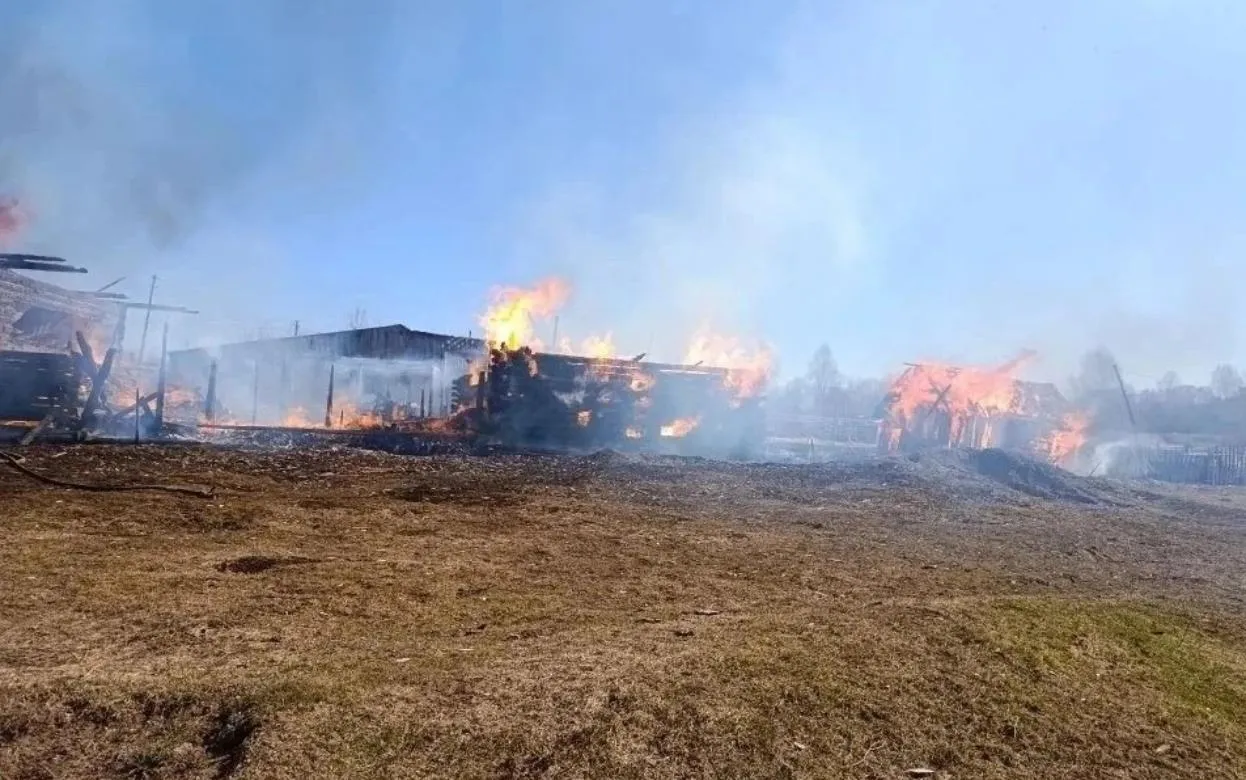 Три человека спаслись из горящего дома в Удмуртии