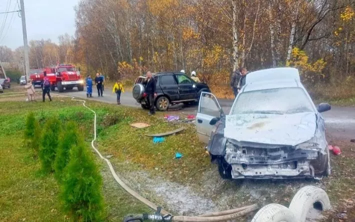Три человека пострадали в ДТП с возгоранием в Удмуртии