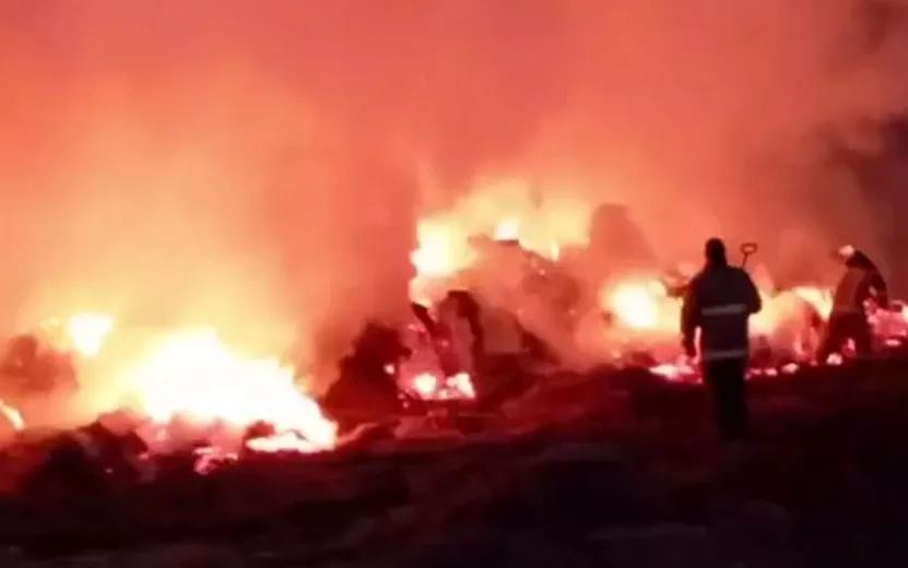 45 рулонов сена сгорело в деревне под Ижевском
