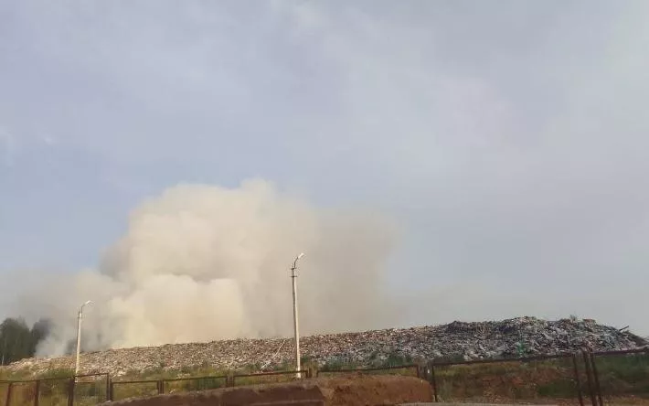 Пожар на мусорном полигоне в Можге локализовали